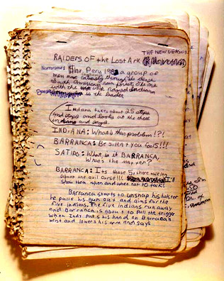 Pages from the script for Raiders: The Adaptation.