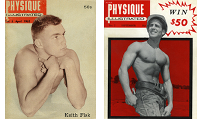 Pectoral evidence: These covers of Physique Illustrated magazine provide examples of photographer Alan B. Stone's pioneering work. Courtesy Quebec Gay Archives.