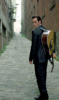 Johnny come lately: Joaquin Phoenix as Cash in Walk the Line.  Courtesy Twentieth Century Fox.