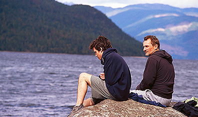 Stuck between a rock and a wet place: From left, Caleb (Kris Lemche) with Matt (Matt Craven) in Aubrey Nealon's A Simple Curve. Courtesy Domino Film. 