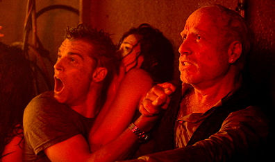 Going down with the ship: Mike Vogel, Emmy Rossum and Richard Dreyfuss get into a panic in the film Poseidon. Photo Claudette Barius. Courtesy Warner Brothers Pictures.
