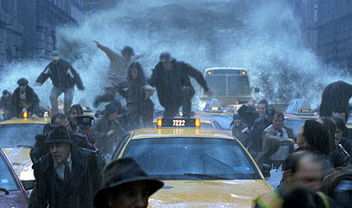 Worse traffic than usual: New Yorkers flee an onrushing tidal wave in The Day After Tomorrow. Courtesy 20th Century Fox.