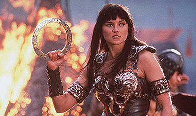 Don't make me use this: Lucy Lawless in Xena: Warrior Princess. Photo by Getty Images.