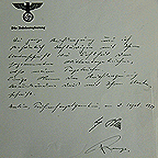 The so-called authentication for the Hitler diaries. Photo Michael Urban/AFP/Getty Images.