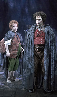 Peter Howe (Sam) and James Loye (Frodo) in The Lord of the Rings. Photo Manuel Harlan. Courtesy Mirvish Productions.