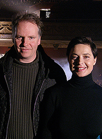 Whose film is it anyways?: Maddin and his star, Rossellini. Photo Jody Shapiro. Courtesy NSI FilmExchange.