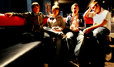 Apes in repose: The Arctic Monkeys. From left, Jamie Cook (guitar), Alex Turner (vocals, guitar), Matt Helders (drums, vocals) and Andy Nicholson (bass). Courtesy Outside Music.