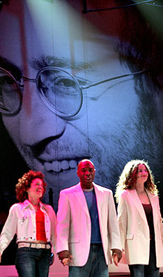 Imagine being cut after six weeks: Members of the cast of Lennon. Photo by Paul Hawthorne/Getty Images.