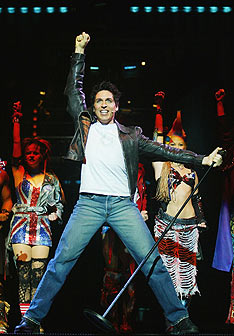 Mercury rising: Cast of the musical We Will Rock You perform at the Regent Theatre in Melbourne, Australia. Photo Mark Dadswell/Getty Images.