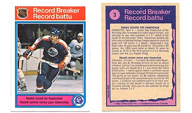The 1982-83 rookie card for Winnipeg Jets forward Dale Hawerchuk.