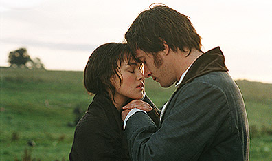 Look at us, we're really acting: Elizabeth Bennett (Keira Knightley) and Mr. Darcy (Matthew MacFadyen) in Pride and Prejudice. Courtesy Focus Films.