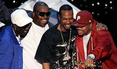Academy Award winners for Best Original Song, Three 6 Mafia. (Photo Kevin Winter/Getty Images)