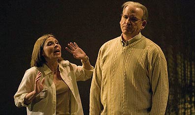 Get your goat: Marina Stephenson Kerr and John Bourgeois in Manitoba Theatre Centre's production of Edward Albee's The Goat or Who Is Sylvia? Photo Bruce Monk. Courtesy Manitoba Theatre Centre.