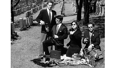 Political satire is no picnic: Les Zapartistes. From left: François Parenteau, Christian Vanasse, Nadine Vincent and François Patenaude. Photo by Louis Longpré. Courtesy Les Zapartistes.