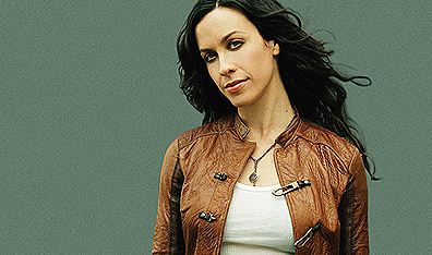 Feel her aura: Alanis Morissette strikes a mystical pose. Photo Chapman Baehler.  