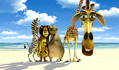 Loony toons: From left, Marty the Zebra, Alex the Lion, Gloria the Hippo and Melman the Giraffe in Madagascar. AP Photo/ DreamWorks.