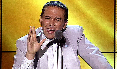 #$!?!@#$!?!: Gilbert Gottfried relating the classic "Aristocrats" joke at a New York Friars Club roast of Hugh Hefner. Courtesy ThinkFilm Productions.