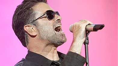 George Michael performs in Hyde Park during the London portion of Live 8 on July 2, 2005. (MJ Kim/Getty Images)