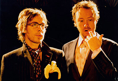 Basement Jaxx: Felix Buxton (left) and Simon Ratcliffe. Photo by Gemma Booth. Courtesy Beggars Banquet.