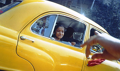 Cab Ride: a still photo from Born Into Brothels. Photo by Gour. Courtesy Thinkfilm.