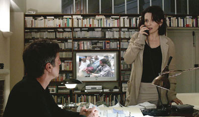 On the receiving end: Daniel Auteuil as Georges and Juliette Binoche as Anne in Cache (Hidden). Courtesy Les Films du Losange and Sony Pictures Classics.