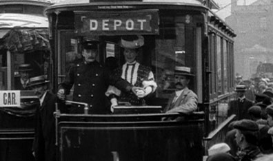 From the Mitchell & Kenyon collection: Opening of Accrington Electric Tramways. c. 1907. Courtesy British Film Institute.