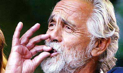 A hand gesture says a thousand words: Tommy Chong during an appearance on The Tonight Show with Jay Leno. Photo Kevin Winter.  Courtesy Getty Images.