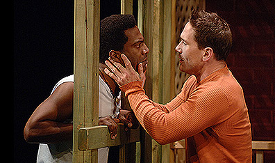 Filipe (Quincy Armorer) and Andrew (Neil Napier) bring change to the neighborhood.  Courtesy Centaur Theatre.