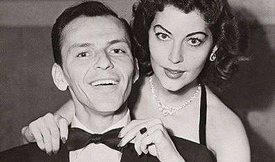 Tie one on: Frank Sinatra and Ava Gardner, shortly after their wedding. (Photo Getty/AFP)