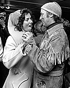 Sugar, sugar: Pierre and Margaret Trudeau attend a maple sugaring party. (CP Photo/Peter Bregg)