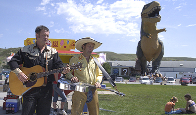 A musical duo provides interludes throughout The Cross and Bones.