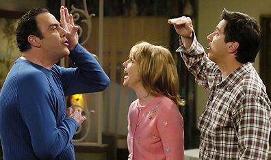 Three Barones: Robert (Brad Garrett), Amy (Monica Horan) and Ray (Ray Romano). AP Photo Chris Pizzello.
