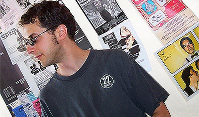 Playing coy: TJ Dawe avoids the camera at the Toronto Fringe Theatre Festival.