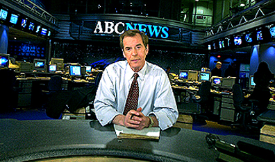 Peter Jennings at  ABC studios in New York, Feb. 5, 2001. AP Photo/Gino Domenico.