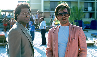 Smooth Operators: Don Johnson, right, as Sonny Crockett and Philip Michael Thomas as Rico Tubbs in Miami Vice.  AP Photo. Courtesy Universal Studios.