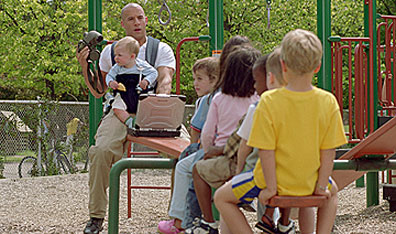 'I want my male mommy!': Vin Diesel in The Pacifier.
© 2005 Disney Enterprises, Inc. 