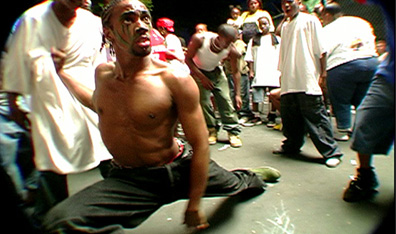 Gettin' down like James Brown: Krumper Lil' C. Photo David LaChapelle. Courtesy Lions Gate Productions.