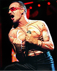 Bono during the 1997 Pop tour. (Jon Levy/AFP/Getty Images)