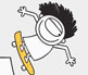 Skateboarding Leon