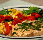 Herb-crusted salmon