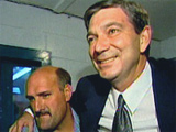 Pat Binns celebrates his September 2003 victory.
