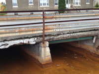 Crumbling bridge.